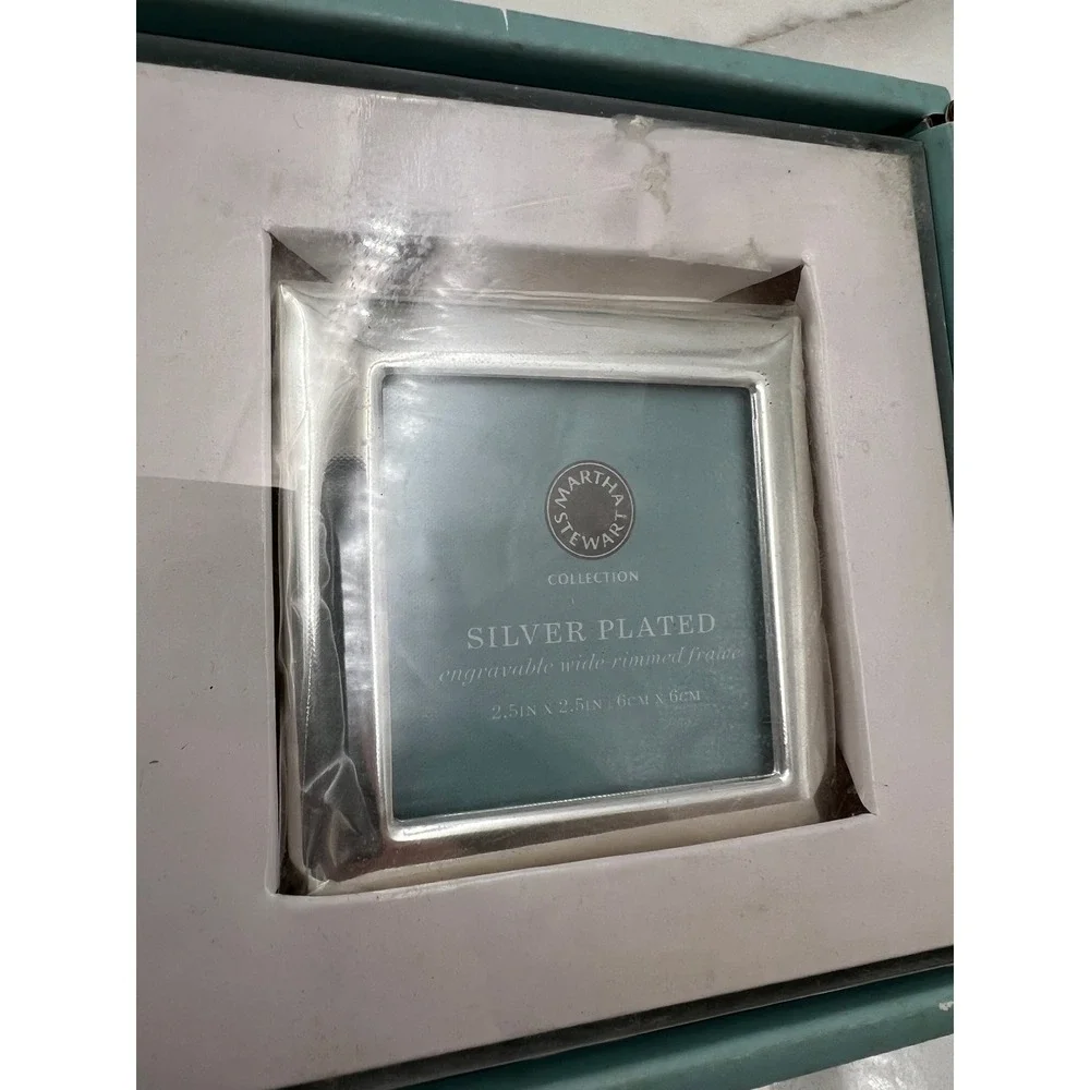 VTG Martha Stewart Collection Silver Plated Mini Picture Frame Set of 3